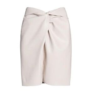 Nanushka Off-White Milo Vegan Leather Twisted Mini Skirt Sz L